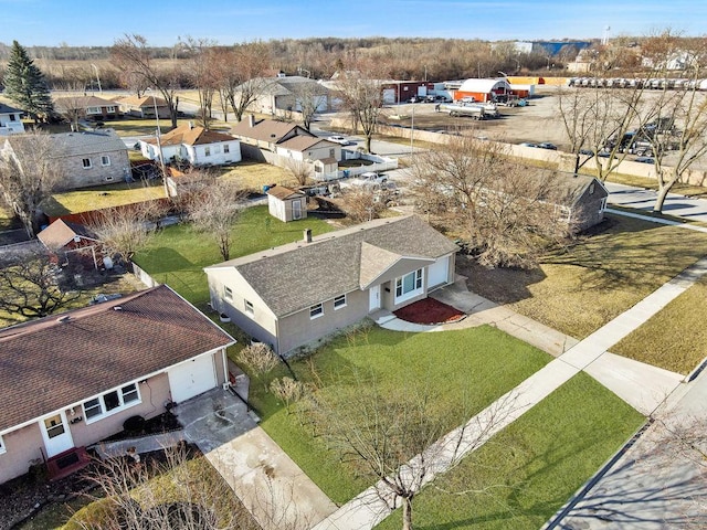 bird's eye view with a residential view