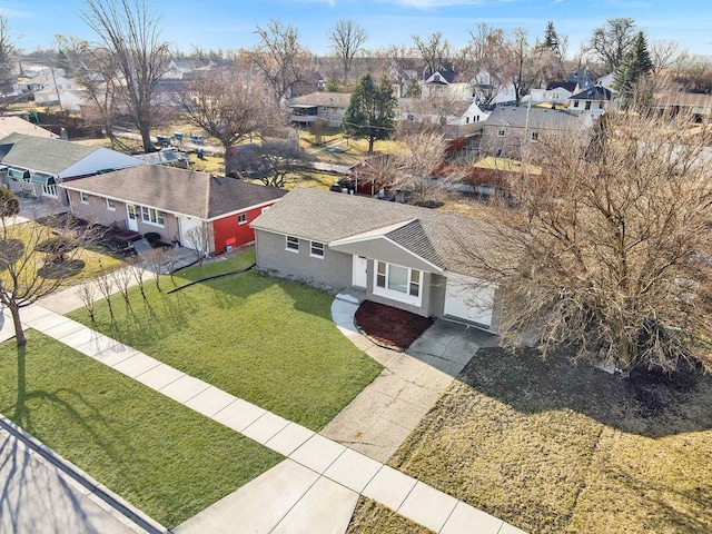 aerial view featuring a residential view