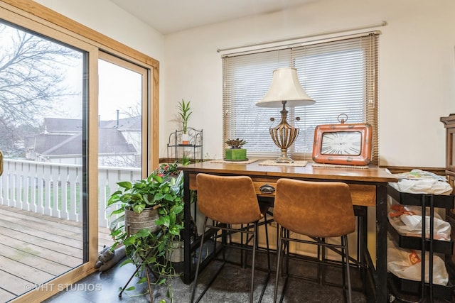 view of dining room