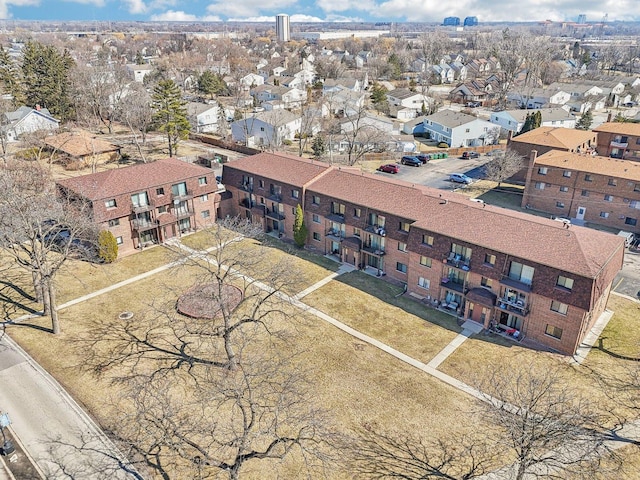 bird's eye view with a residential view