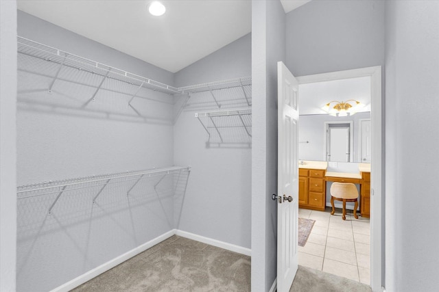 3402 Mill Creek Ct, Champaign, IL 61822 - walk in closet with light colored carpet and lofted ceiling