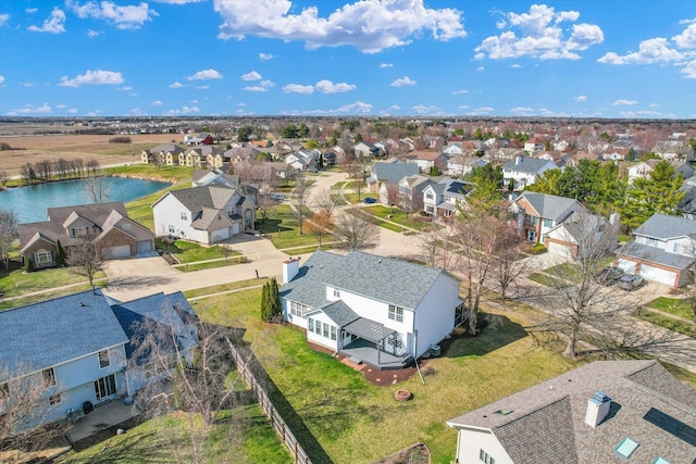 3402 Mill Creek Ct, Champaign, IL 61822 - aerial view featuring a residential view and a water view