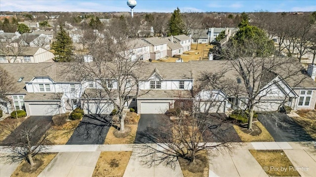 aerial view featuring a residential view