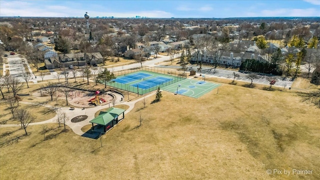 aerial view featuring a residential view