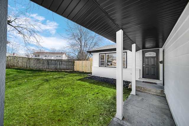 view of yard with fence