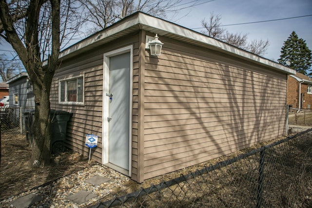 view of property exterior with fence