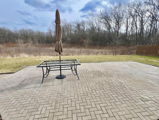 view of patio / terrace with fence