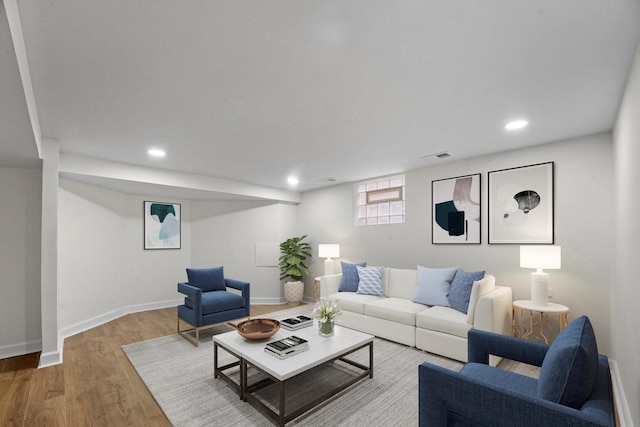 8416 S Bennett Ave, Chicago, IL 60617 - living area featuring visible vents, recessed lighting, baseboards, and wood finished floors