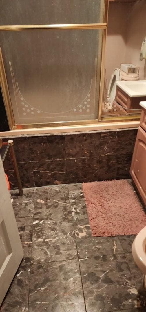 full bathroom featuring vanity and tub / shower combination