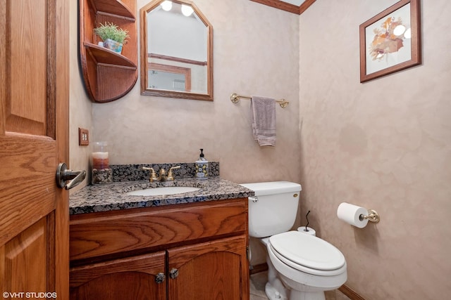 half bath with toilet and vanity