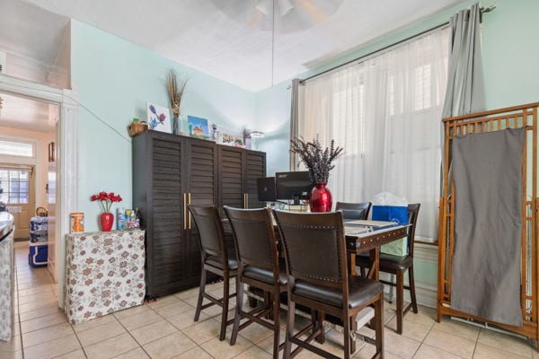 2020 W Superior St, Chicago, IL 60612 - dining space with tile patterned flooring and a ceiling fan