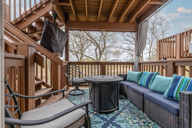 655 N Fox Trl, Round Lake, IL 60073 - deck with an outdoor hangout area and stairs