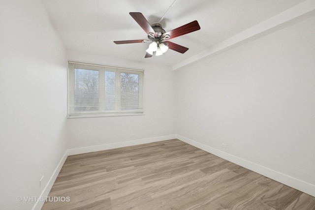 7202 Oak Ave Unit 1Ne, River Forest, IL 60305 - empty room featuring baseboards, light wood finished floors, and ceiling fan