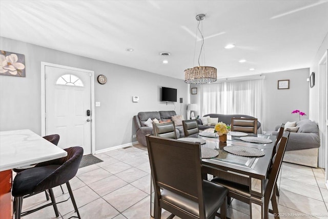 16340 Justine St, Markham, IL 60428 - dining area featuring light tile patterned flooring, recessed lighting, and baseboards