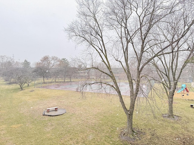 view of yard featuring playground community