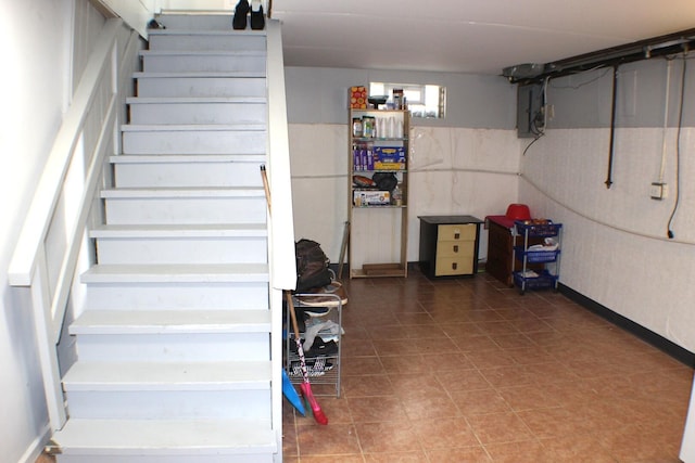 basement with stairway