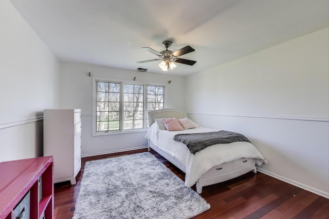 1056 W Willow St, Palatine, IL 60067 - bedroom with visible vents, ceiling fan, wood finished floors, and baseboards