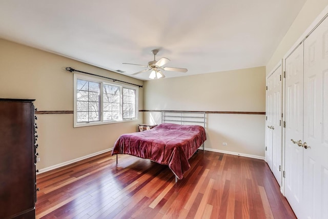 1056 W Willow St, Palatine, IL 60067 - bedroom featuring hardwood / wood-style flooring, baseboards, and ceiling fan