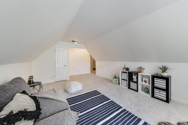 1056 W Willow St, Palatine, IL 60067 - carpeted living room featuring visible vents, baseboards, and vaulted ceiling