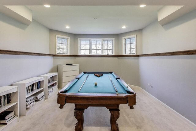 1056 W Willow St, Palatine, IL 60067 - recreation room featuring carpet flooring, pool table, baseboards, and recessed lighting