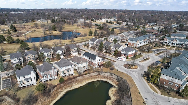 6005 River Bend Dr, Lisle, IL 60532 - bird's eye view with a residential view and a water view
