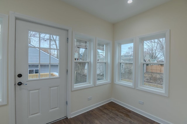 1131 S Ridgeland Ave, Oak Park, IL 60304 - entryway featuring baseboards and dark wood-type flooring