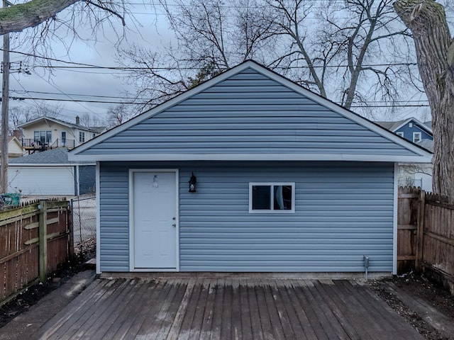 1131 S Ridgeland Ave, Oak Park, IL 60304 - back of property with a fenced backyard and a deck