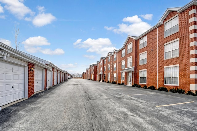 view of street with community garages