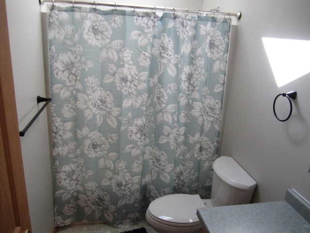 106 Tygert Ln, Dekalb, IL 60115 - full bathroom featuring curtained shower, toilet, and vanity