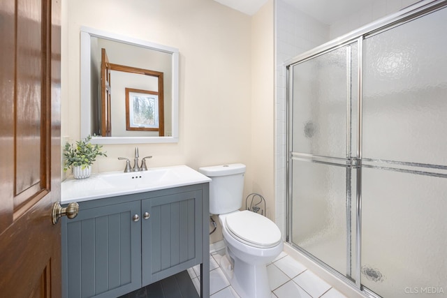 4 Auburn Ln, Barrington Hills, IL 60010 - full bath with a stall shower, vanity, and tile patterned flooring