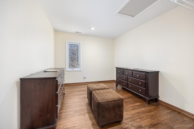 4 Auburn Ln, Barrington Hills, IL 60010 - living area featuring dark wood-style flooring and attic access