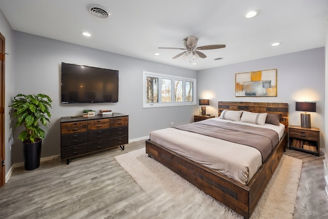 4 Auburn Ln, Barrington Hills, IL 60010 - bedroom with recessed lighting, light wood finished floors, and ceiling fan