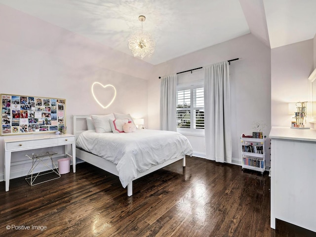 513 W Chicago Ave, Hinsdale, IL 60521 - bedroom with wood finished floors, baseboards, and lofted ceiling
