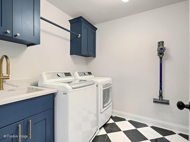 513 W Chicago Ave, Hinsdale, IL 60521 - washroom with washer and dryer, cabinet space, and baseboards