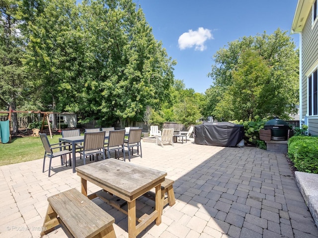 513 W Chicago Ave, Hinsdale, IL 60521 - view of patio with outdoor dining space and a grill