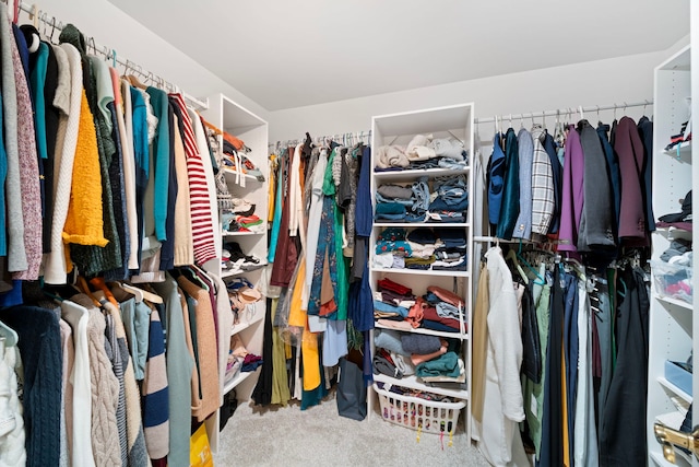 spacious closet with carpet flooring
