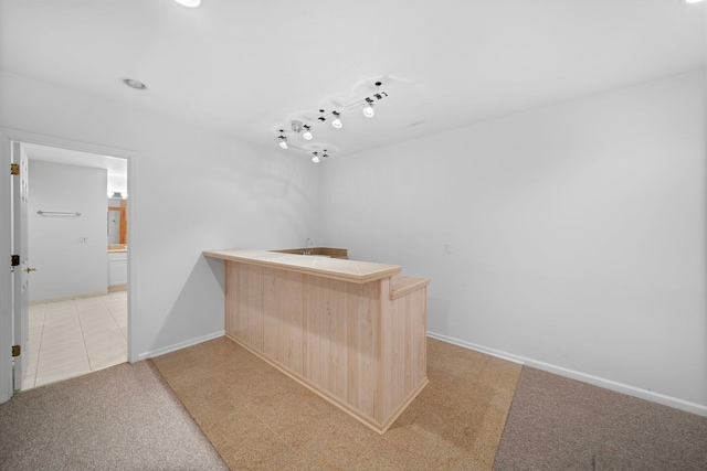 interior space with light colored carpet and baseboards
