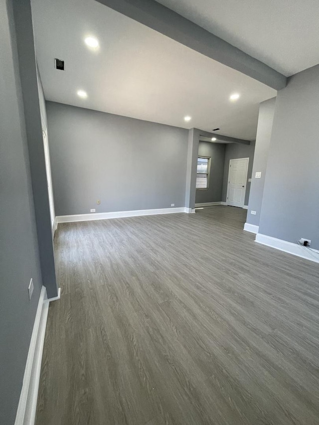 1812 W Erie St, Chicago, IL 60622 - interior space featuring dark wood-type flooring, baseboards, and recessed lighting