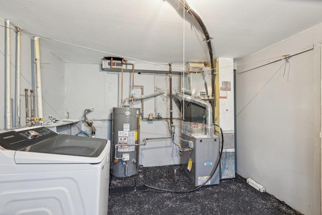 16641 Honore Ave, Markham, IL 60428 - utility room featuring washer / dryer and gas water heater