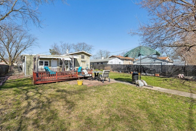 16641 Honore Ave, Markham, IL 60428 - view of yard featuring a fenced backyard and a wooden deck