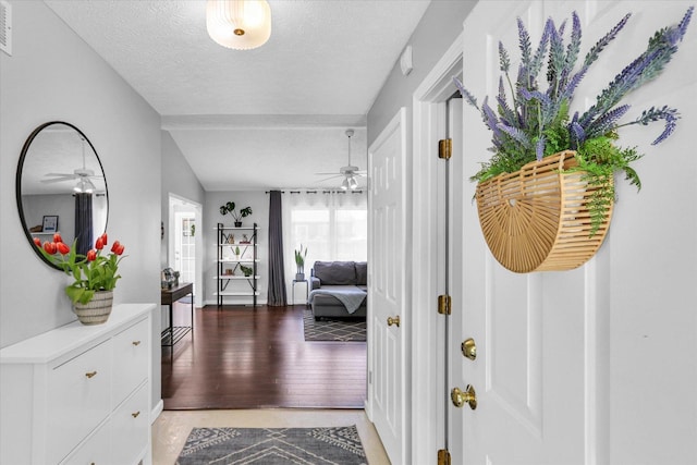2203 E Pennsylvania Ave, Urbana, IL 61802 - hallway featuring light wood-type flooring, vaulted ceiling, and a textured ceiling