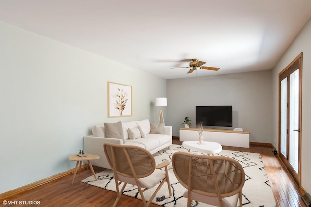 25W704 Jewell Rd, Wheaton, IL 60187 - living area featuring wood finished floors and a ceiling fan