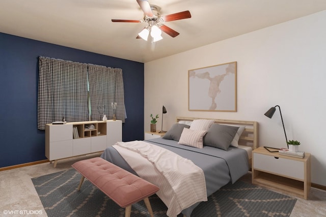 25W704 Jewell Rd, Wheaton, IL 60187 - carpeted bedroom featuring baseboards and ceiling fan
