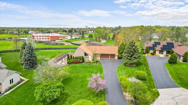 drone / aerial view with a residential view