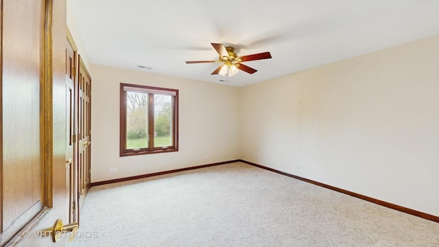 17N560 Hidden Hills Trl, Dundee, IL 60118 - empty room featuring baseboards, carpet flooring, visible vents, and ceiling fan