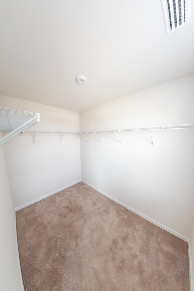 walk in closet featuring carpet floors and visible vents