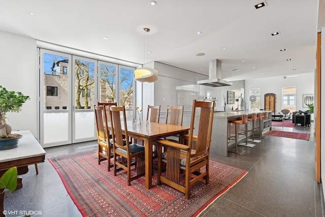 1825 W Wabansia Ave, Chicago, IL 60622 - dining space featuring light speckled floor and recessed lighting