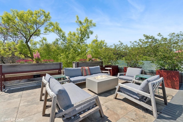 1825 W Wabansia Ave, Chicago, IL 60622 - view of patio / terrace featuring an outdoor living space with a fire pit