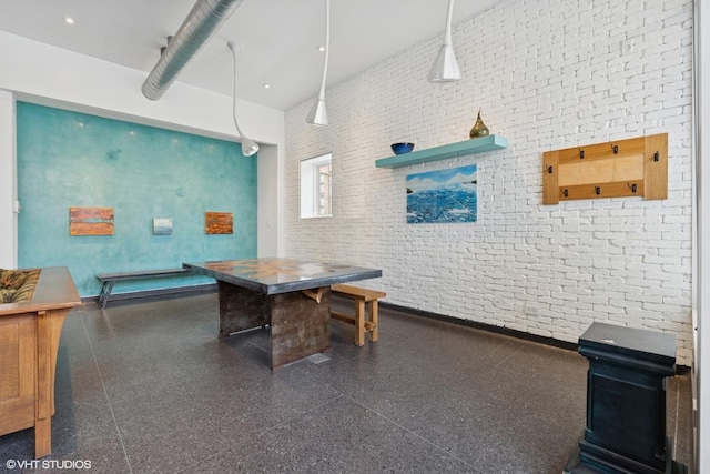 1825 W Wabansia Ave, Chicago, IL 60622 - recreation room featuring brick wall