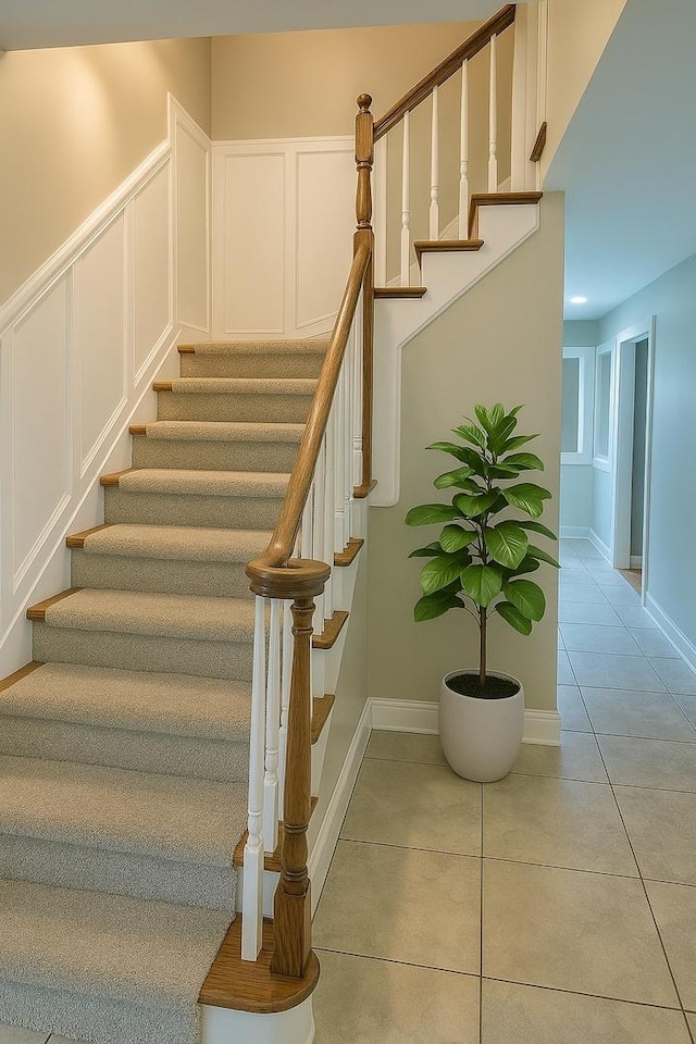 986 Rossmere Ct, Naperville, IL 60540 - stairway with tile patterned floors